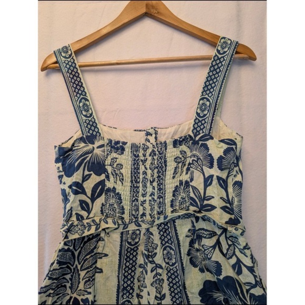 Farm Rio Blue Pineapple Floral Button Front Smocked Back Romper Small SN 300714 - Picture 9 of 14